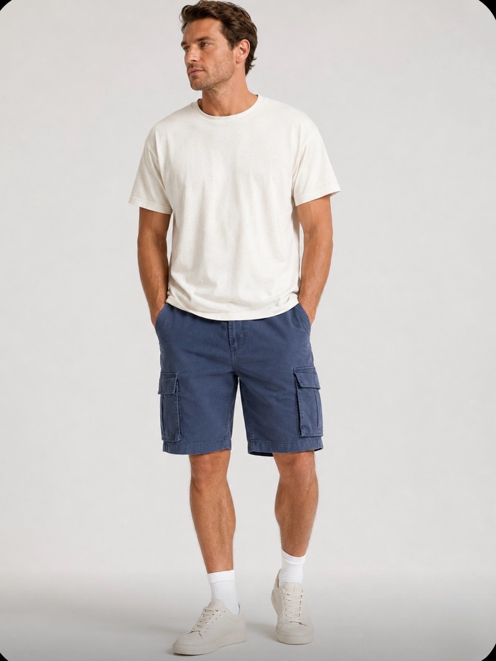 Wicked Stitch Men's Navy Blue Cargo Shorts Men’s 36